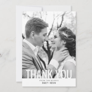 Simplicity   Wedding Photo Thank You Card