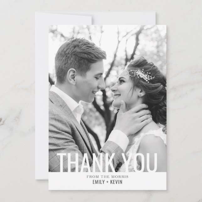 Simplicity | Wedding Photo Thank You Card (Front)