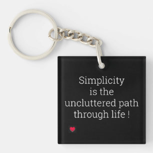 Simplicity White Black Keychain