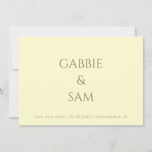 Simplicity Yellow Wedding Save our Date Invitation