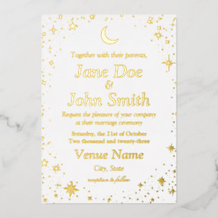 simplified celestial invitation black tie