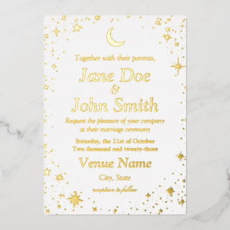 simplified celestial invitation black tie