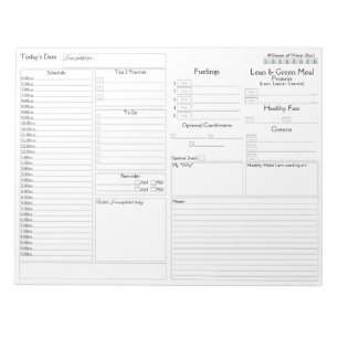 Simplified Daily Planner 5 and 1 Food Journal Notepad