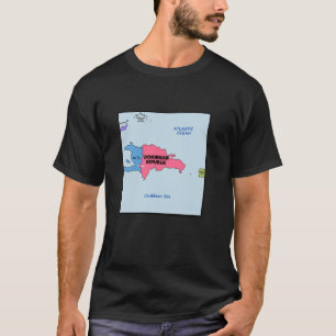 Simplified map of Dominican Republic, Neighbouring T-Shirt