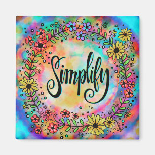 Simplify Hearts Pretty Floral Colourful Inspirivit Magnet