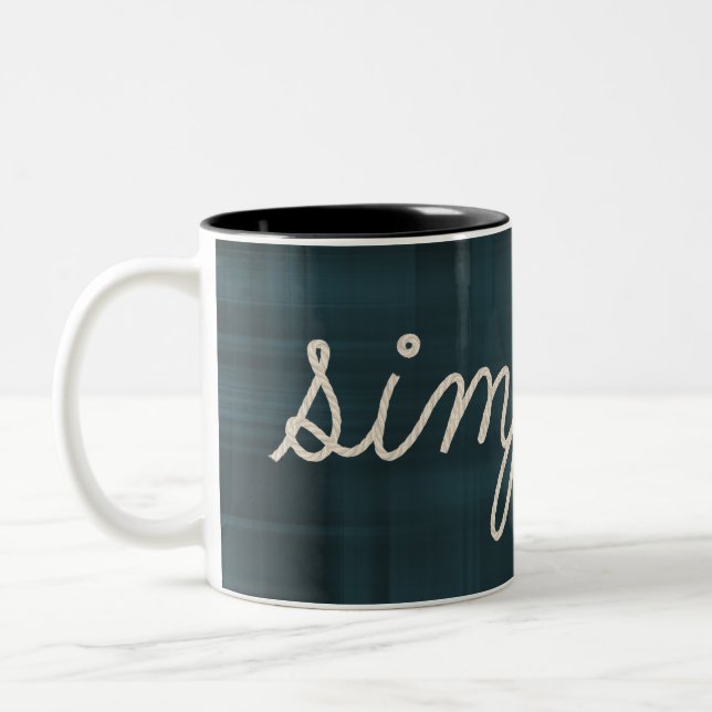 Simplify rope text on plaid Two-Tone coffee mug (Left)