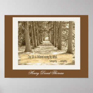 Simplify Simplify -- Thoreau quote - art print