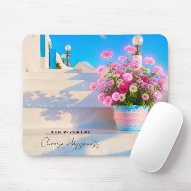 Simplify your Life, Choose Happiness !Mouse Pad Mouse Mat (With Mouse)