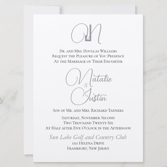 Simplistic and Trendy Flat Wedding Invitation (Front)
