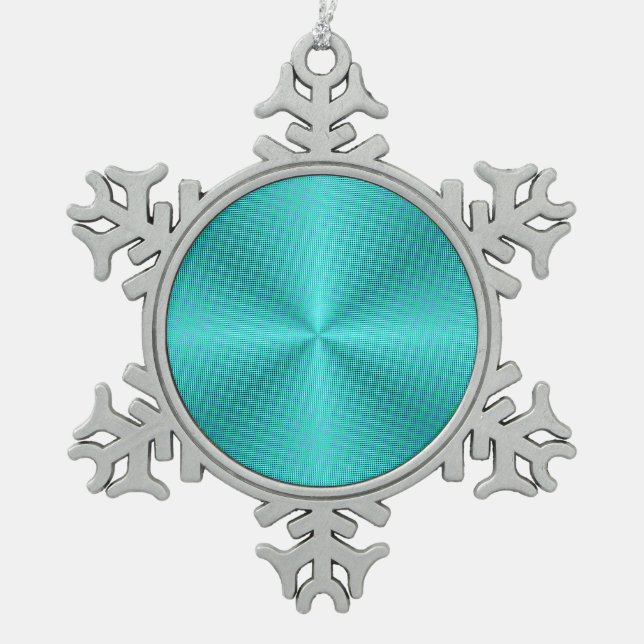 Simplistic Aqua/Green>Snowflake Ornament (Front)