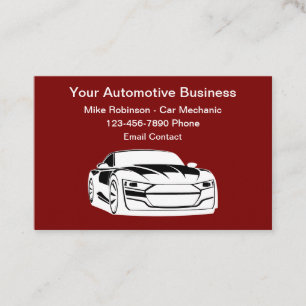 Simplistic Automotive Car Mechanic Business Cards 