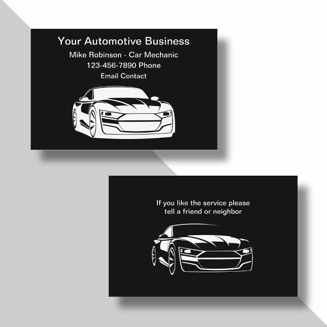 Simplistic Automotive Car Mechanic Business Cards  (Creator Uploaded)
