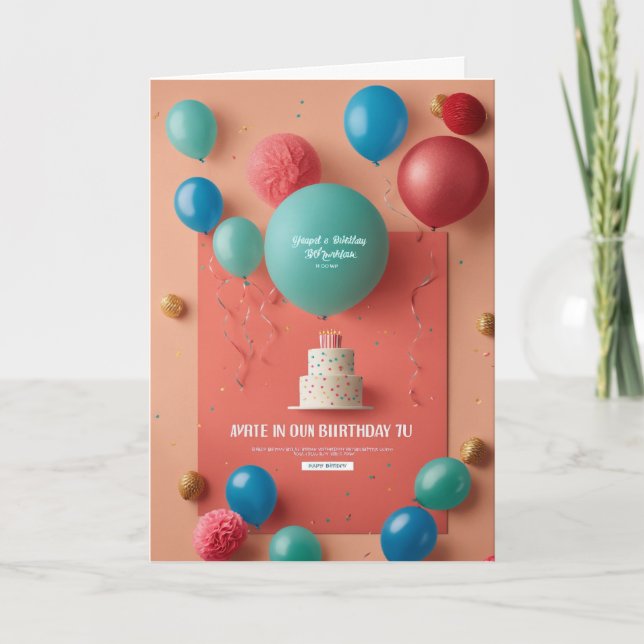 simplistic birthday invitation mockup (Front)