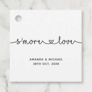 Simplistic Black and White Typography S'more Love Favour Tags