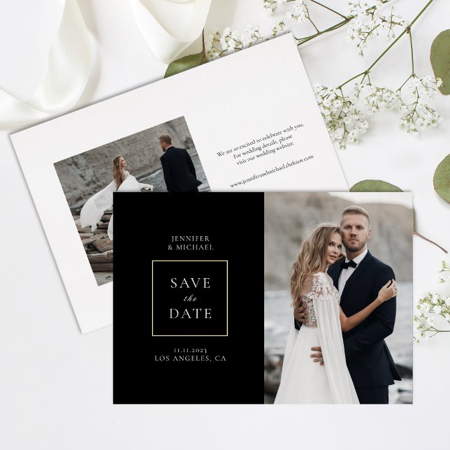 Simplistic Black White Photo Save The Date (Creator Uploaded)