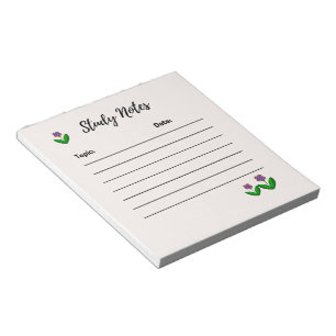 Simplistic Floral Study Notes Notepad