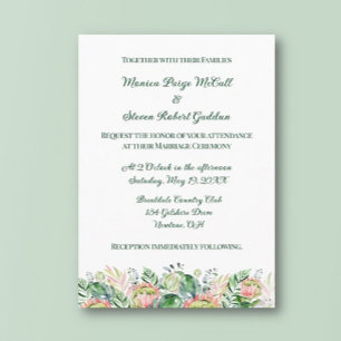 Simplistic Floral Wedding Invitation