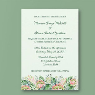 Simplistic Floral Wedding Invitation