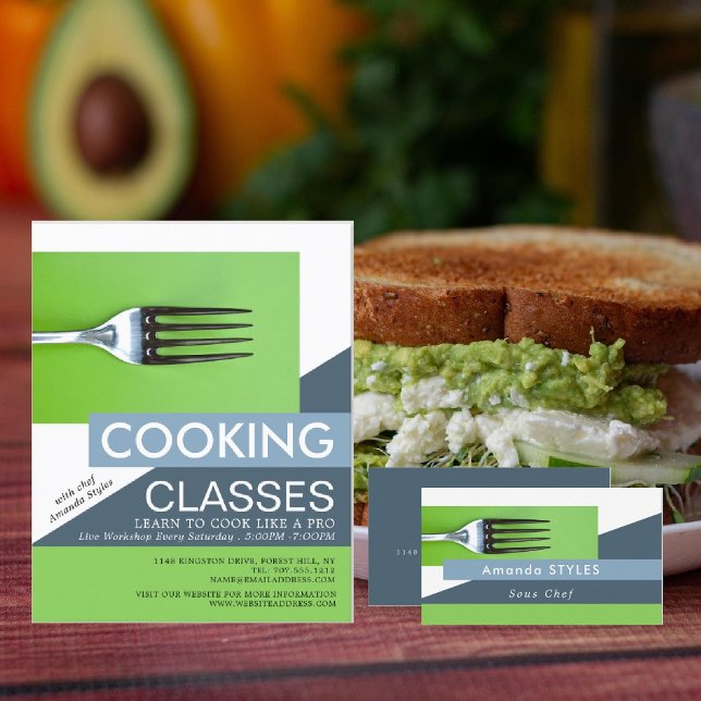 Simplistic Fork, Chef, Cooking Business Card (Creator Uploaded)
