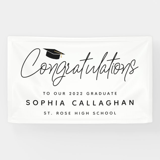 Simplistic Graduation Congratulations Banner (Horizontal)