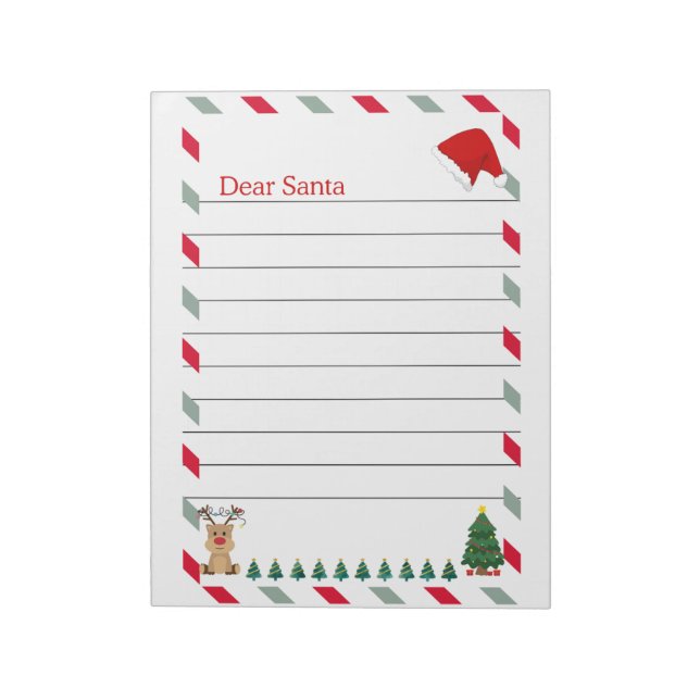 Simplistic Letter to Santa Claus Holiday Page Notepad (Rotated)
