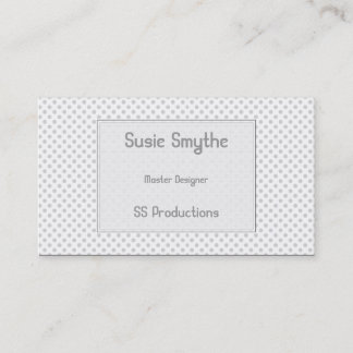Simplistic Light Grey Small Dot Pattern Biz Cards