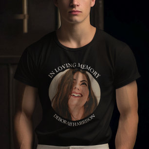 Simplistic Memorial Funeral Photo Name T-Shirt