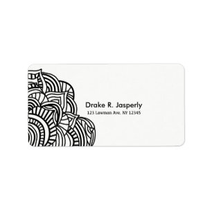 Simplistic Minimalist Black and White Medallion Label