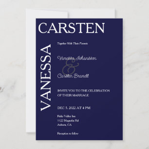 Simplistic Modern Glam Wedding  Invitation