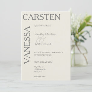 Simplistic Modern Glam Wedding  Invitation