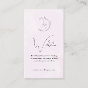 Simplistic Monograms Grey Watercolor Lovebirds Enclosure Card