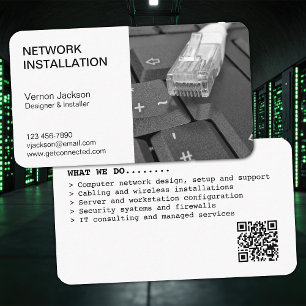 Simplistic Network Installation Company Business Card