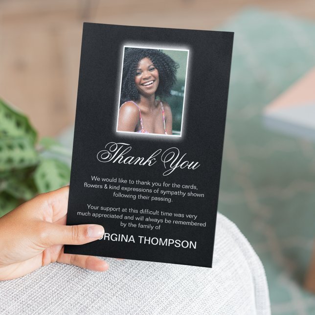 Simplistic Photo Memorial Thank You Funeral Card (Creator Uploaded)