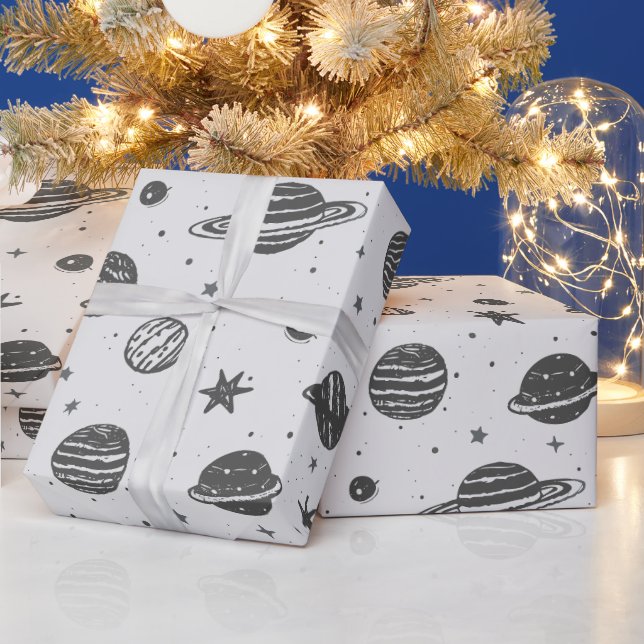 Simplistic Planets Wrapping Paper (Holidays)
