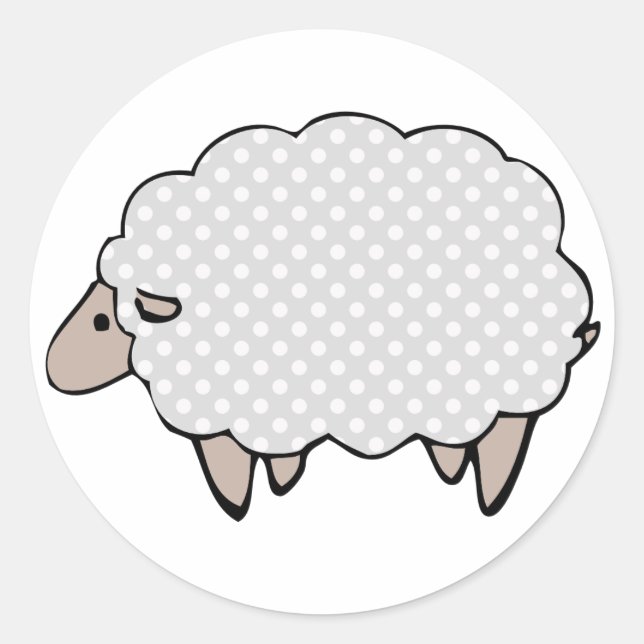Simplistic Polkadot Gray Sheep Sticker (Front)