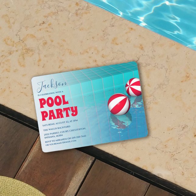 Simplistic Pool Party Birthday Invitation (Creator Uploaded)