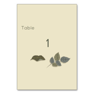 Simplistic Purple Flower with Green Leaves Table Number