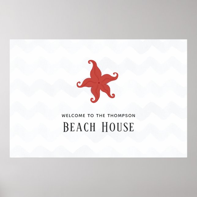 Simplistic Starfish Beach House Poster (Front)