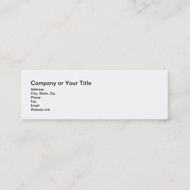 Simplistic Style Company or Title Information Mini Business Card (Front)