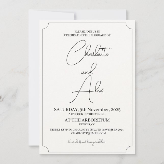 Simplistic Wedding Invitation (Front)