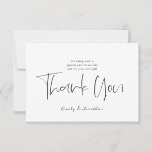Simplistic Wedding Thank You Stylish Script Photo