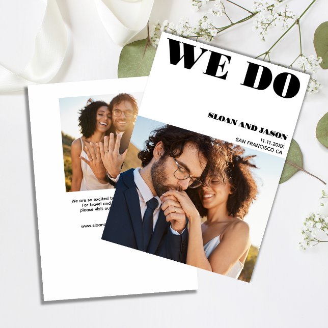 Simplistic White Black We Do Photo Save The Date (Creator Uploaded)