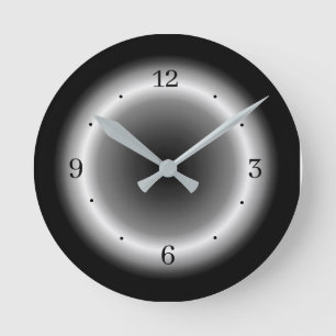 Simplistic White /Gray Illuminated Ring Design Round Clock