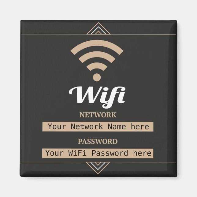 Simplistic WiFi Details Network Password  Magnet (Front)