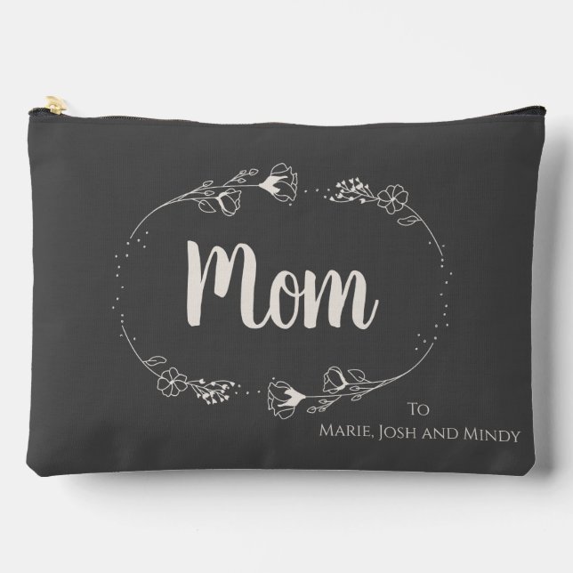 Simplistic Wildflower for Mum From Her Children Accessory Pouch (Front)