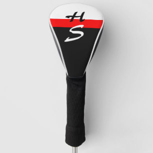 Simply 2 colours & stripe fire red golf head cover
