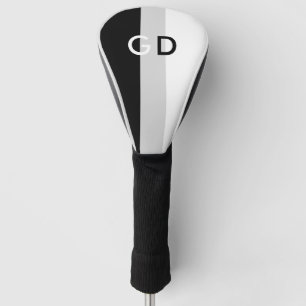 Simply 2 colours & stripe grey + your monogram golf head cover