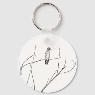 Simply a Hummingbird on a stick Key Ring