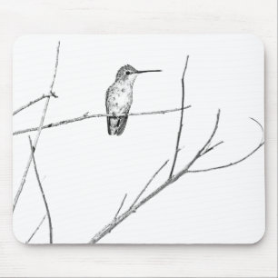 Simply a hummingbird on a stick mouse mat