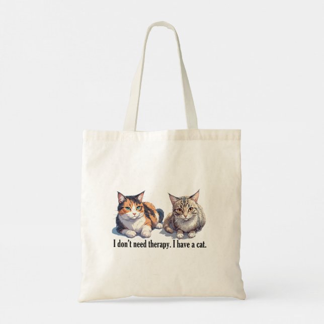 Simply Adorable Funny Cat Design Tote Bag  (Back)